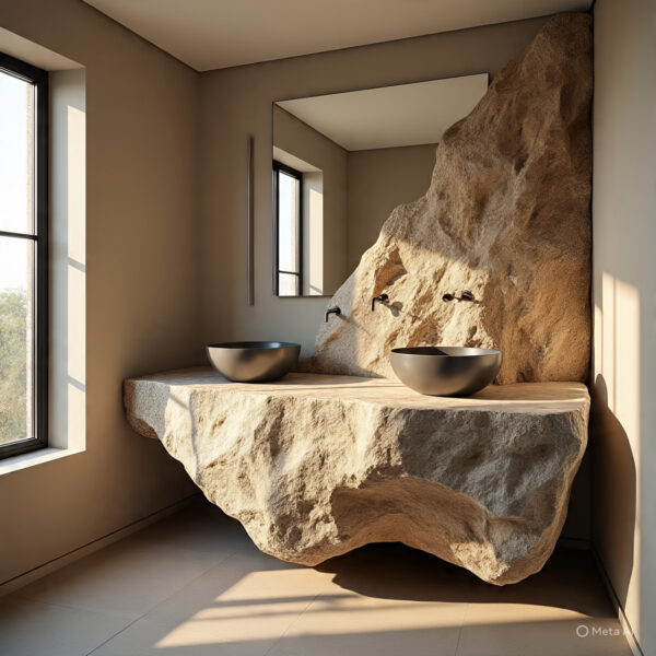 Basin with Rock Accessories
