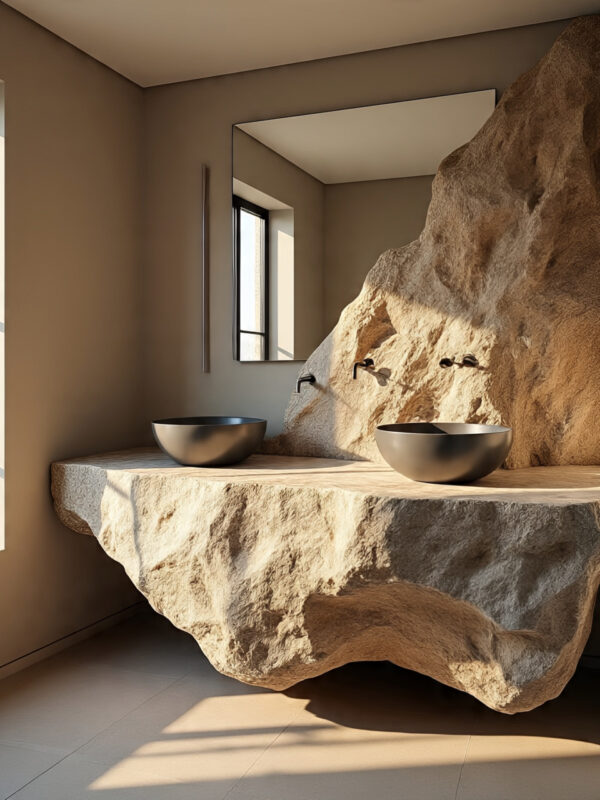 Basin with Rock Accessories